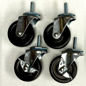 75/25 Black and Silver Caster Wheels Set